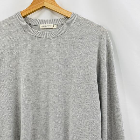 Suit Supply L light gray cotton silk crewneck sweater